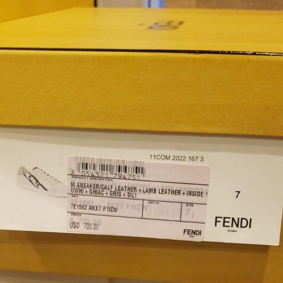 Fendi FF Logo Leather Sneakers White main image 10